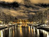 Unknown Artist the canal's winter painting